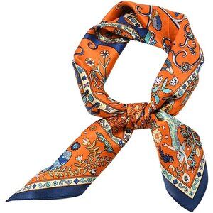 Pure Mulberry Orange-1 Square Scarf Women Soft Head Neck Scarf Gift Packed